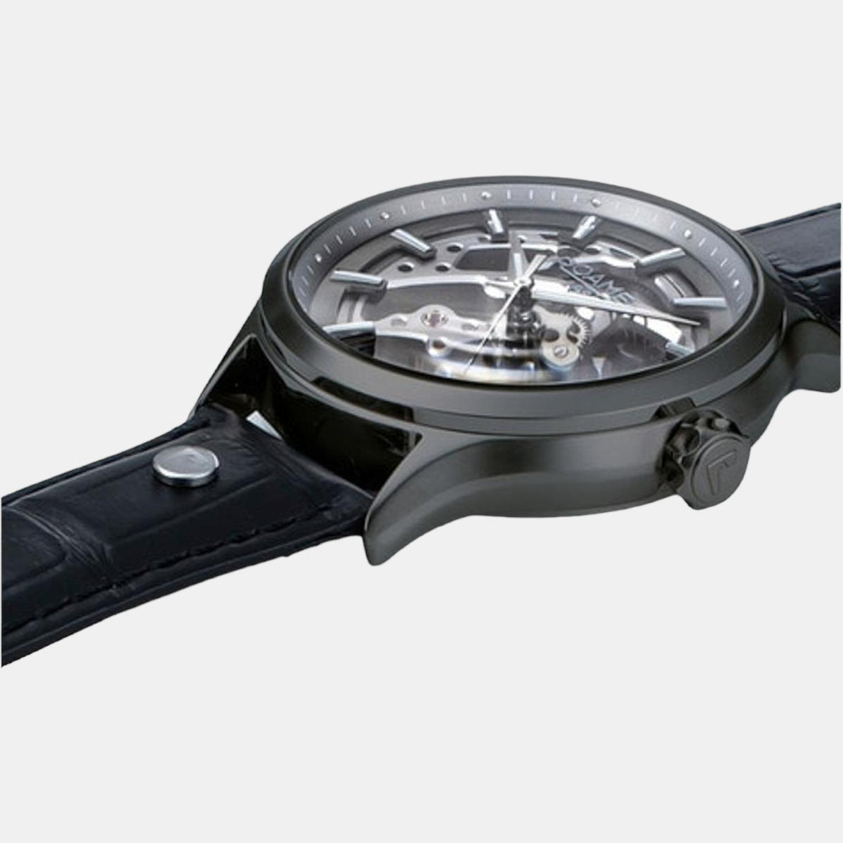 Competence Skeleton Men Automatic Black Dial Analog Leather Watch 101663 40 55 05N