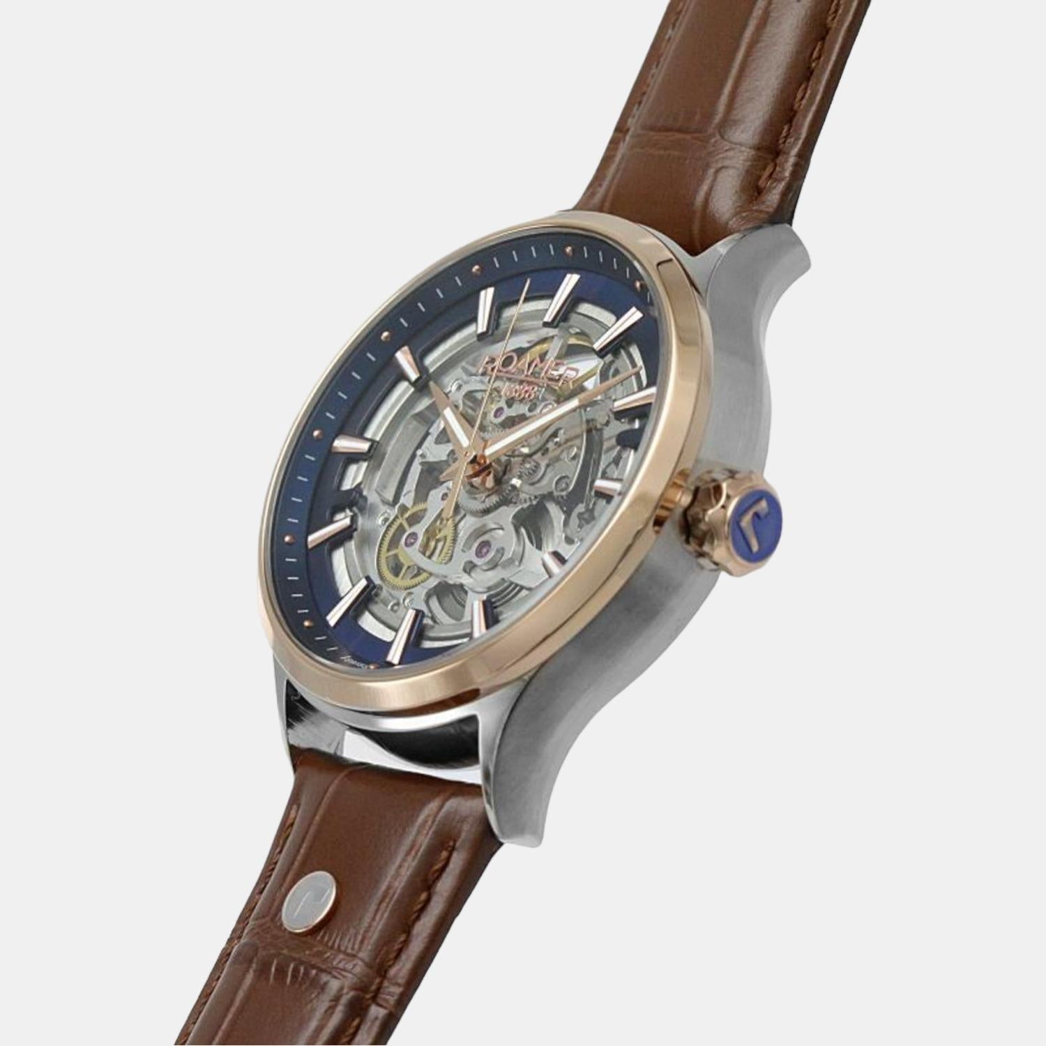 Competence Skeleton Men Automatic Blue Dial Analog Leather Watch 101663 49 45 05N