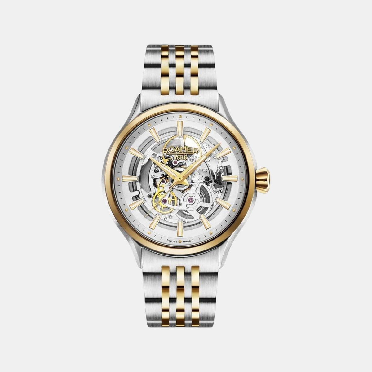 Competence Skeleton Men Automatic White Dial Analog Stainless Steel Watch 101663 47 15 10N