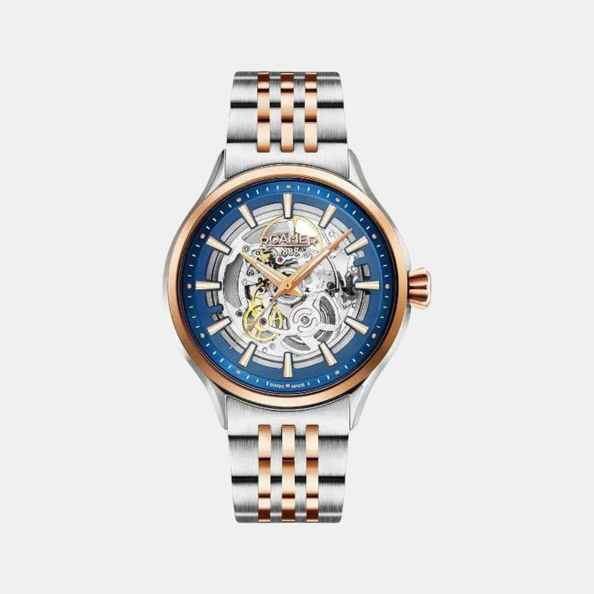 Competence Skeleton Men Automatic Blue Dial Analog Stainless Steel Watch 101663 47 45 10N