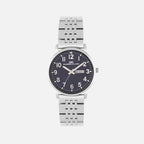 Men Quartz Blue Dial Analog Stainless Steel Watch 1019A-M0105