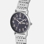 Men Quartz Blue Dial Analog Stainless Steel Watch 1019A-M0105