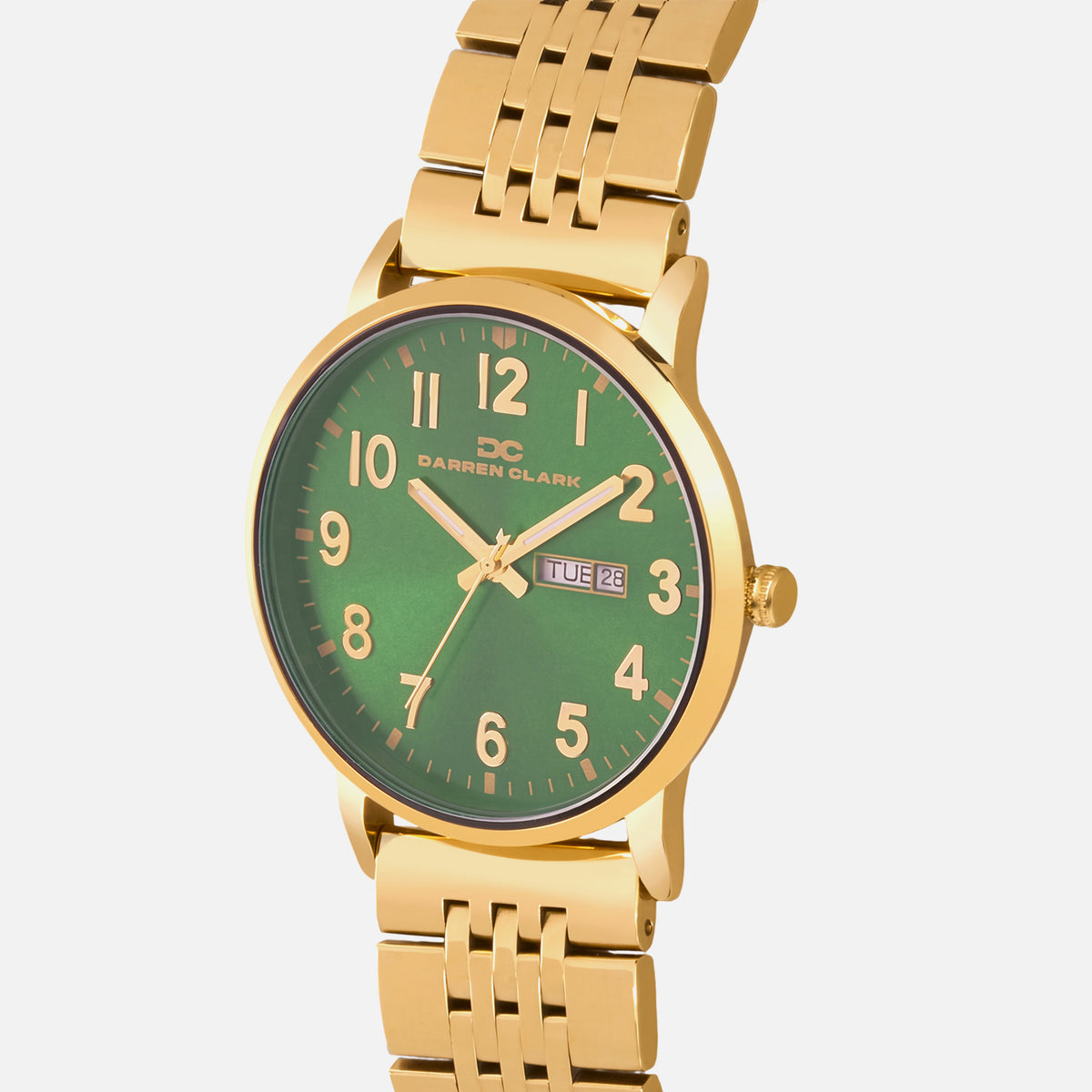 Men Quartz Green Dial Analog Stainless Steel Watch 1019B-M0214