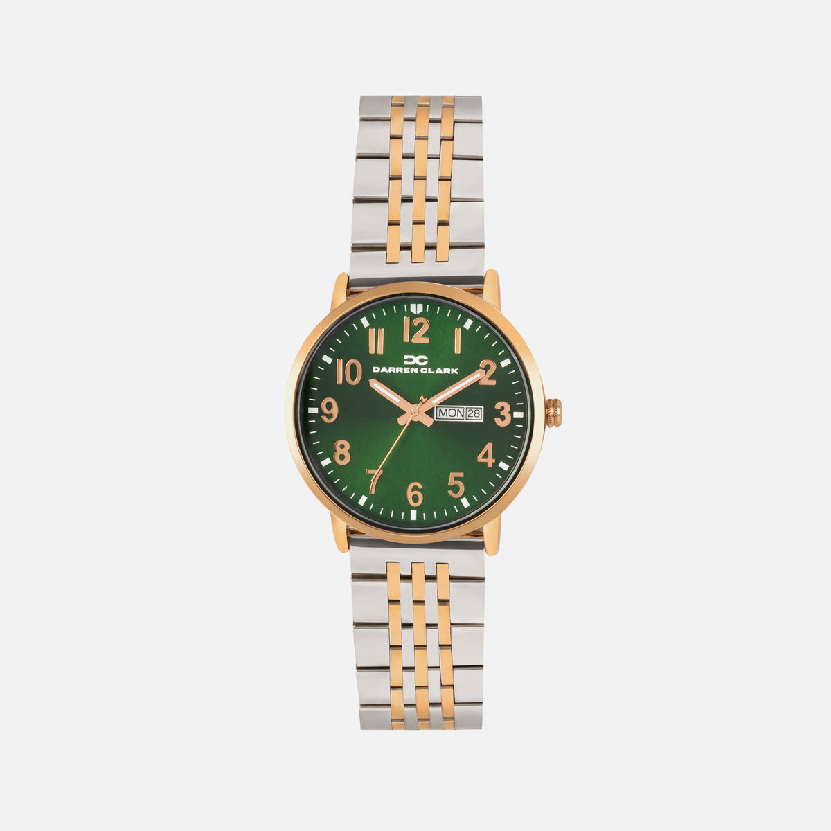 Men Quartz Green Dial Analog Stainless Steel Watch 1019E-M1314