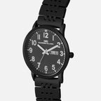 Men Quartz Black Dial Analog Stainless Steel Watch 1019F-M0404