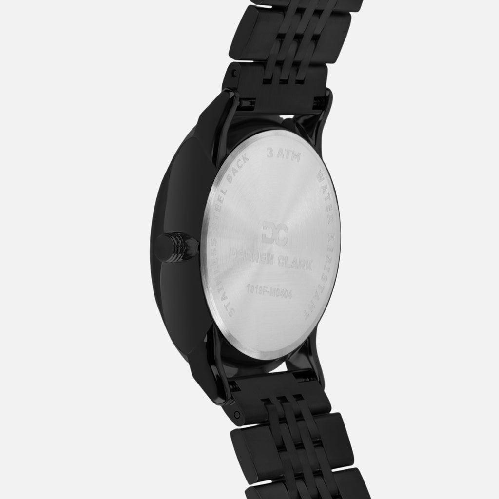 Men Quartz Black Dial Analog Stainless Steel Watch 1019F-M0404