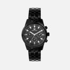 Men Quartz Black Dial Chronograph Stainless Steel Watch 1030M-M4404