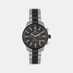Men Quartz Black Dial Chronograph Stainless Steel Watch 1032C-M1404