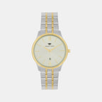 Men Quartz Silver Dial Analog Stainless Steel Watch 1035E-M1208