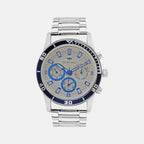Men Quartz Silver Dial Chronograph Stainless Steel Watch 1036C-M1503
