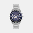 Men Quartz Blue Dial Chronograph Stainless Steel Watch 1036C-M1505