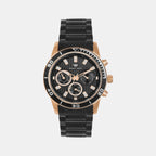 Men Quartz Black Dial Chronograph Stainless Steel Watch 1036C-M3404