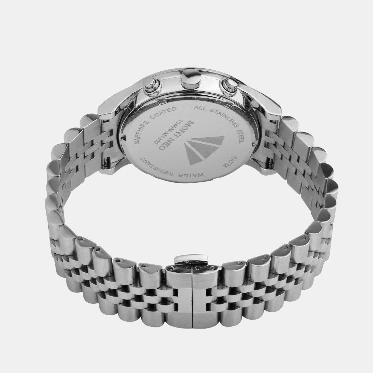 Men Quartz Silver Dial Chronograph Stainless Steel Watch 1049M-M1103