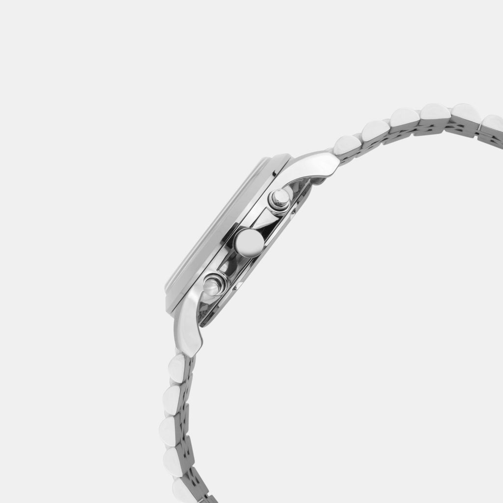 Men Quartz Silver Dial Chronograph Stainless Steel Watch 1049M-M1103