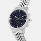 Men Quartz Blue Dial Multi-Function Metal Watch 1049M-M1105