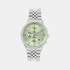 Men Quartz Sea Green Dial Multi-Function Metal Watch 1049M-M1117