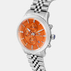 Men Quartz Orange Dial Analog Stainless Steel Watch 1049M-M1119