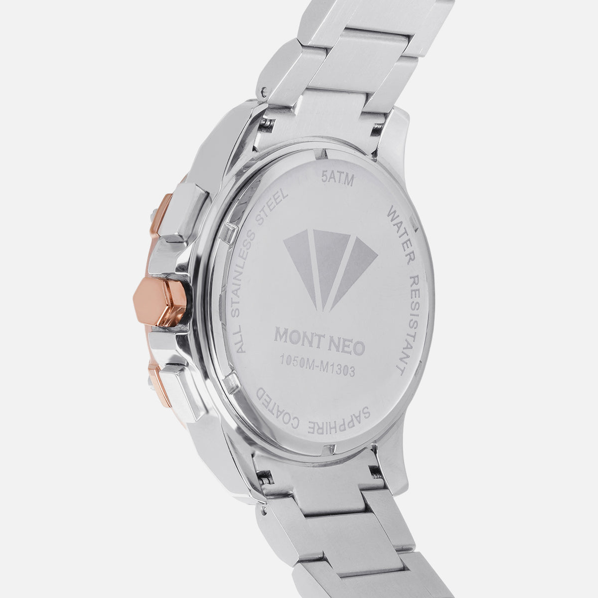 Men Quartz Silver Dial Multi-Function Metal Watch 1050M-M1303