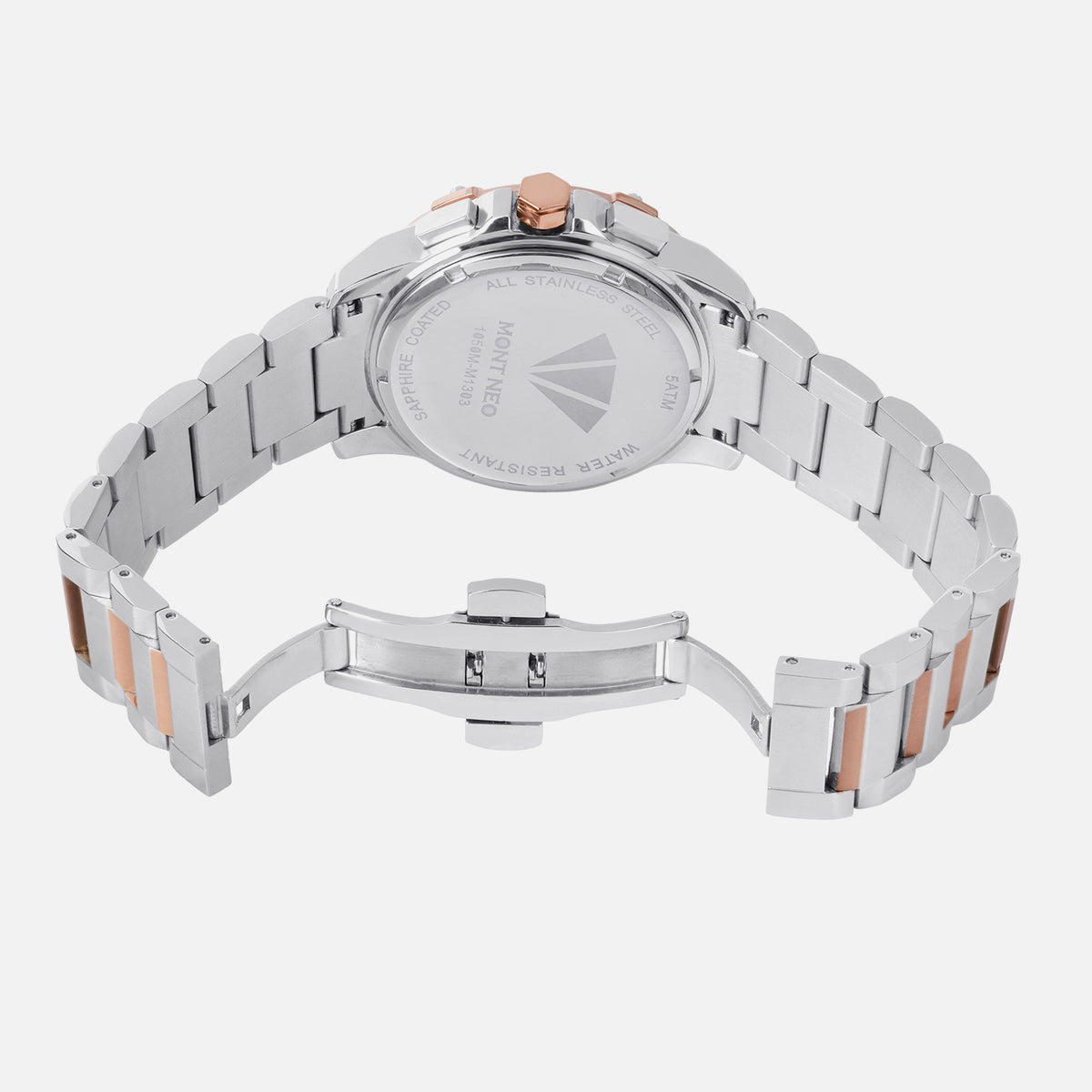 Men Quartz Silver Dial Multi-Function Metal Watch 1050M-M1303