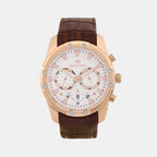 Men Quartz White Dial Multi-Function Leather Watch 1053M-L3303