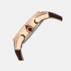 Men Quartz White Dial Multi-Function Leather Watch 1053M-L3303