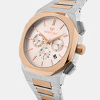 Men Quartz White Dial Multi-Function Metal Watch 1054M-M1303