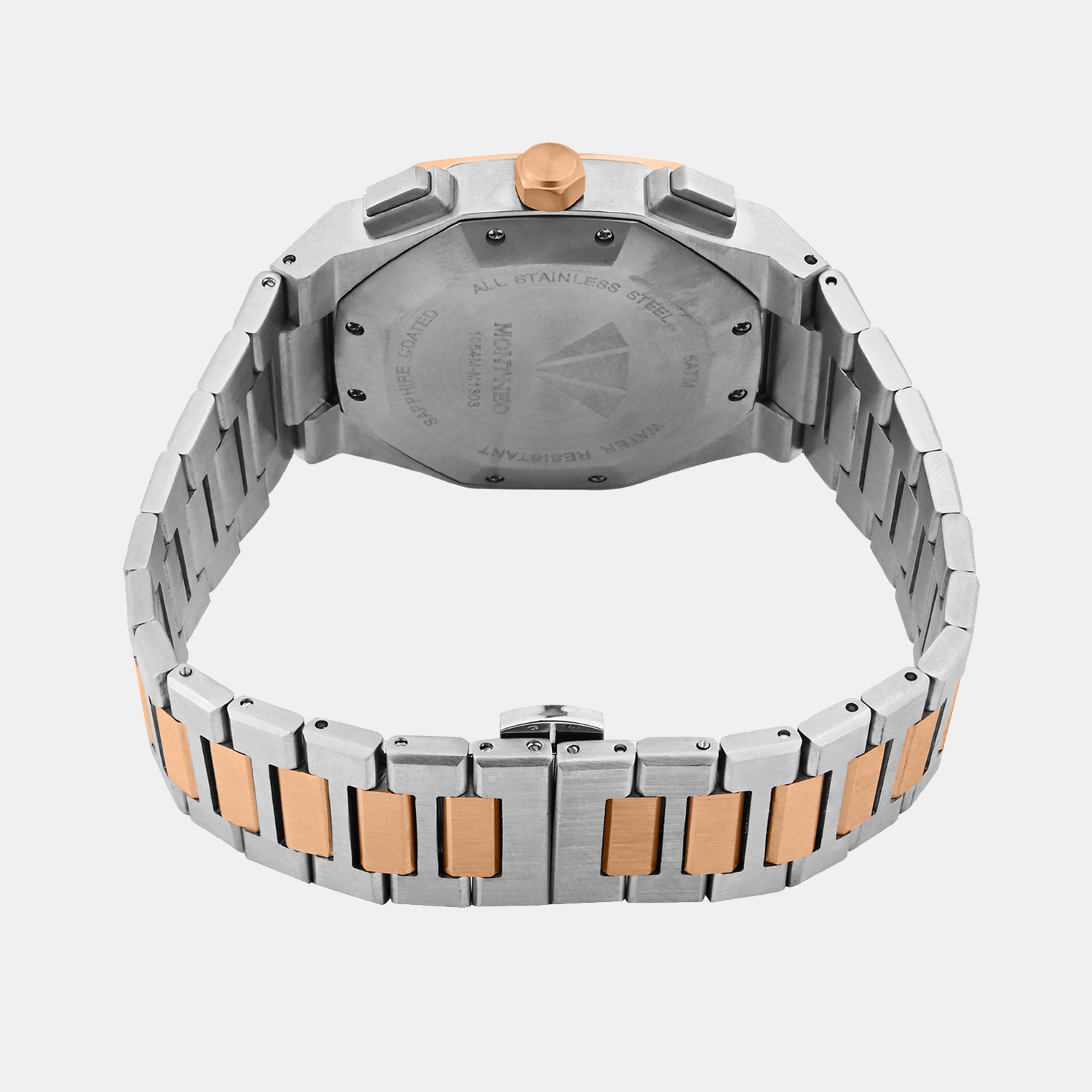 Men Quartz White Dial Multi-Function Metal Watch 1054M-M1303