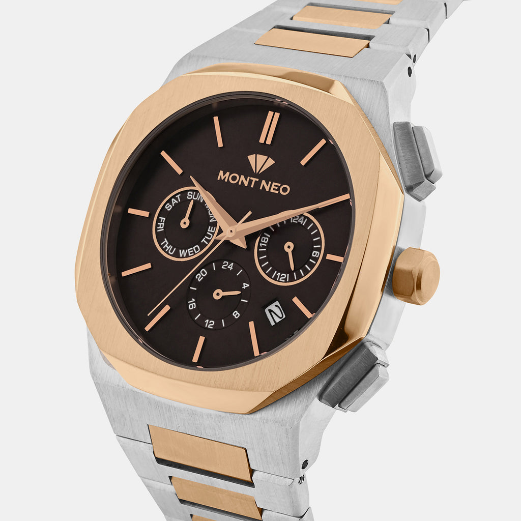 1054m Mont Neo Men Brown Metal Watch 1054M-M1306 – Just In Time Trading ...