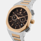 Men Quartz Brown Dial Multi-Function Metal Watch 1054M-M1306
