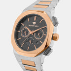 Men Quartz Black Dial Multi-Function Metal Watch 1054M-M1316