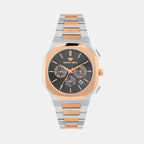 Men Quartz Black Dial Multi-Function Metal Watch 1054M-M1316