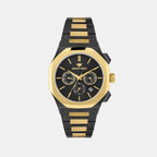 Men Quartz Black Dial Multi-Function Metal Watch 1054M-M4204