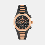 Men Quartz Black Dial Multi-Function Metal Watch 1054M-M4304
