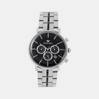 Men Quartz Black Dial Multi-Function Metal Watch 1055C-M1404