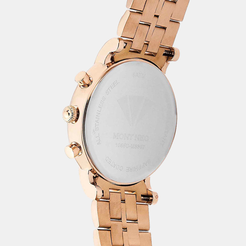 Men Quartz Rose Gold Dial Multi-Function Metal Watch 1055C-M3307