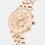 Men Quartz Rose Gold Dial Multi-Function Metal Watch 1055C-M3307