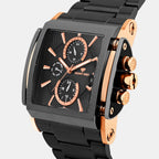 Men Quartz Black Dial Multi-Function Stainless Steel Watch 1056M-M3404