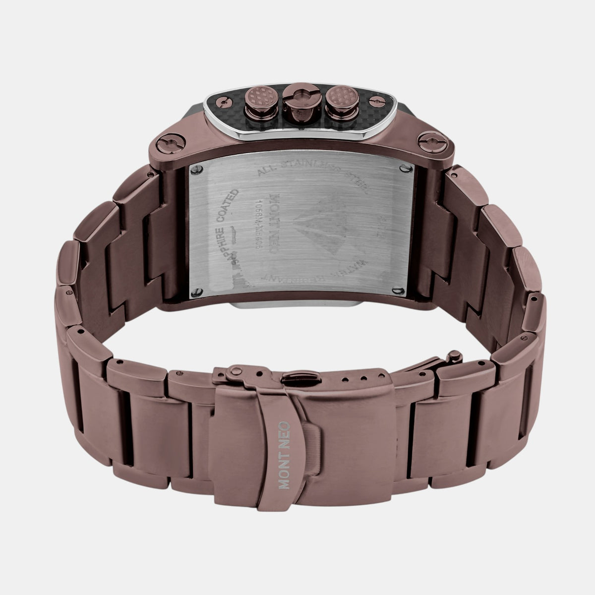 Men Quartz Brown Dial Multi-Function Stainless Steel Watch 1056M-M6406