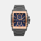 Men Quartz Blue Dial Multi-Function Stainless Steel Watch 1056M-M8305