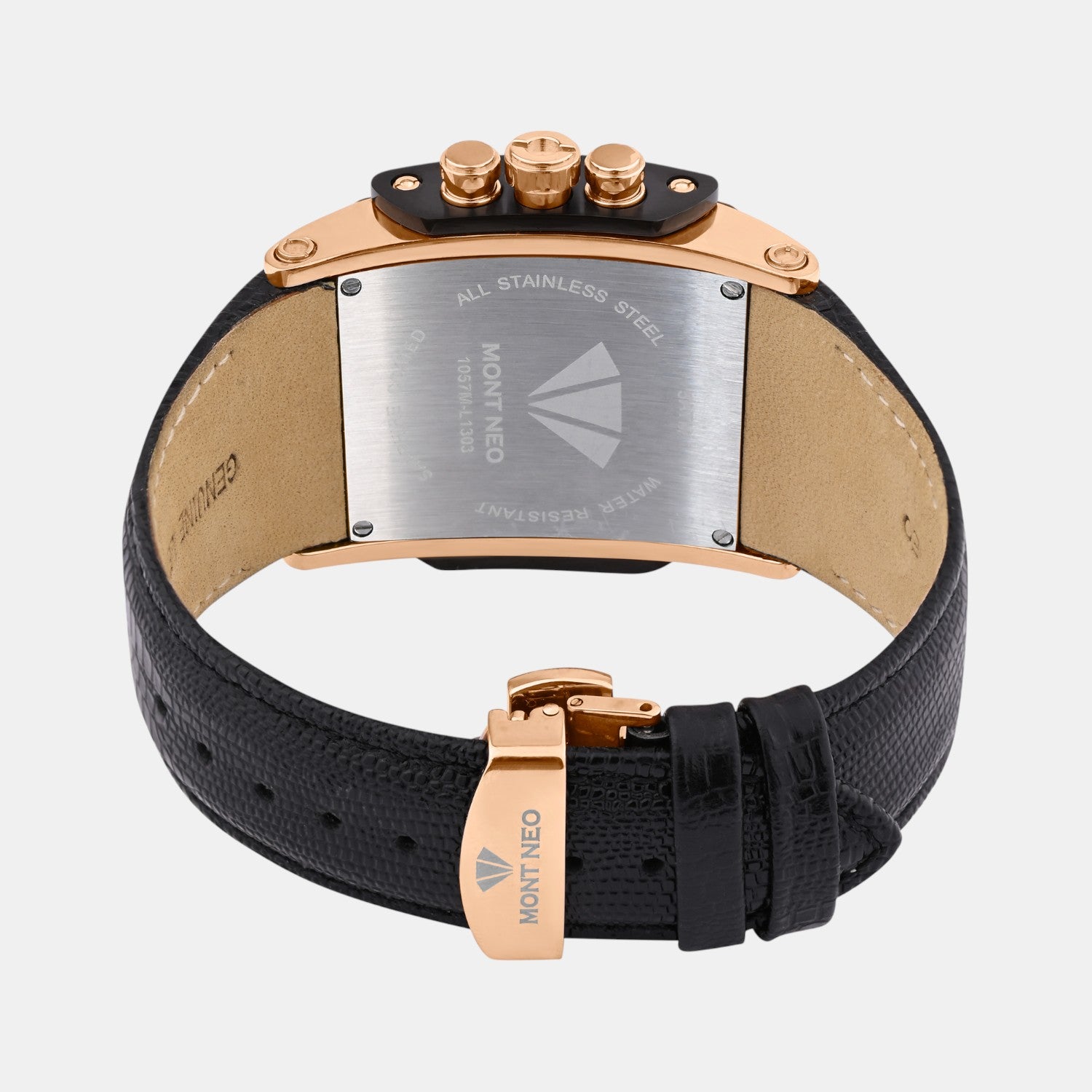 Men Quartz Black Dial Multi-Function Leather Watch G1057M-L3404