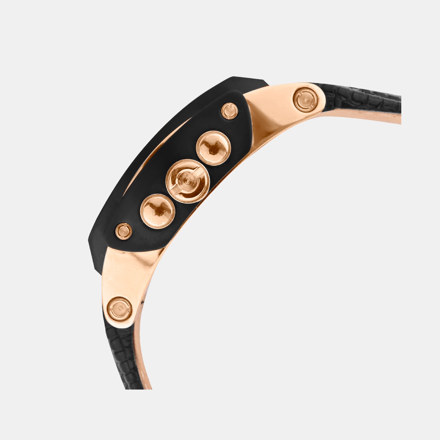 Men Quartz Black Dial Multi-Function Leather Watch 1057M-L3404