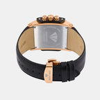 Men Quartz Black Dial Multi-Function Leather Watch 1057M-L3404