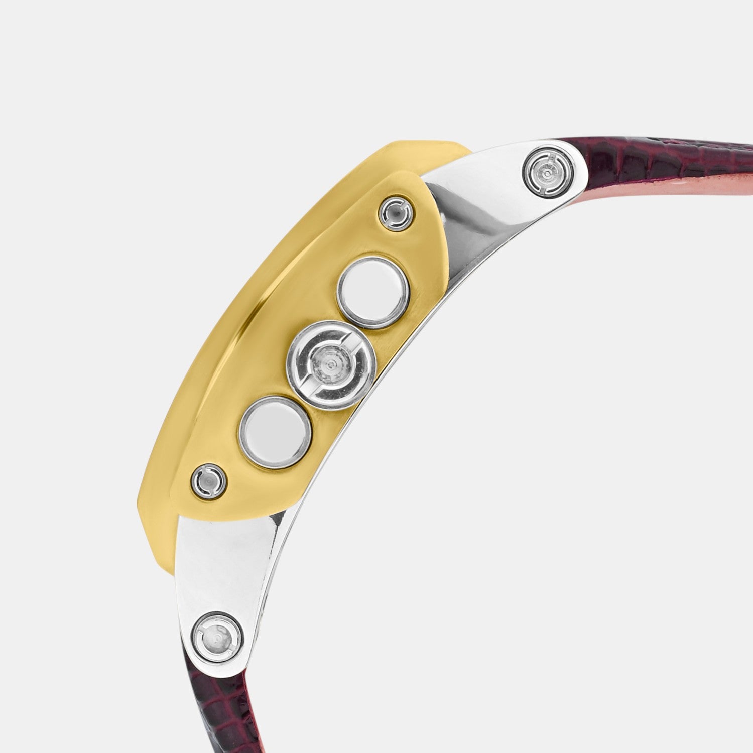 Men Quartz Silver Dial Multi-Function Leather Watch G1057M-L4204