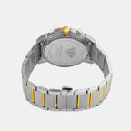 Men Quartz Silver Dial Chronograph Stainless Steel Watch 1058M-M1203