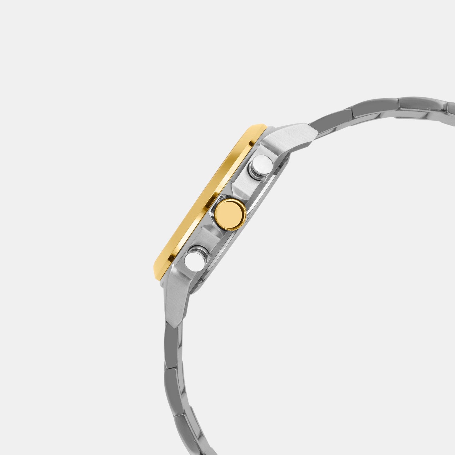 Men Quartz Silver Dial Chronograph Stainless Steel Watch 1058M-M1203