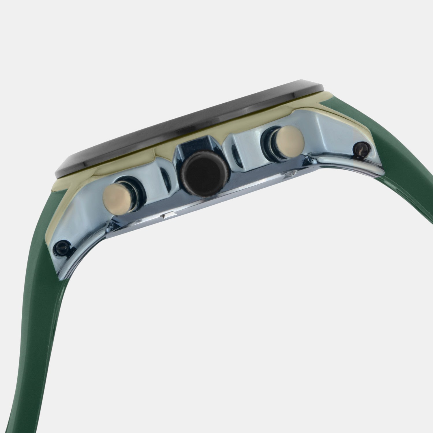 Men Quartz Green Dial Chronograph Silicone Watch G1059C-P10414