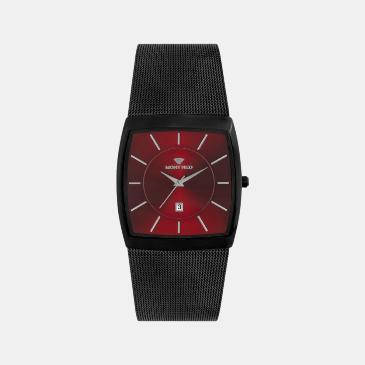 Men Quartz Maroon Dial Analog Stainless Steel Watch 1060E-B1104