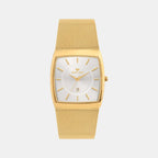 Men Quartz Silver Dial Analog Mesh Watch 1060E-B2203