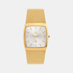 Men Quartz Silver Dial Analog Mesh Watch 1060E-B2203