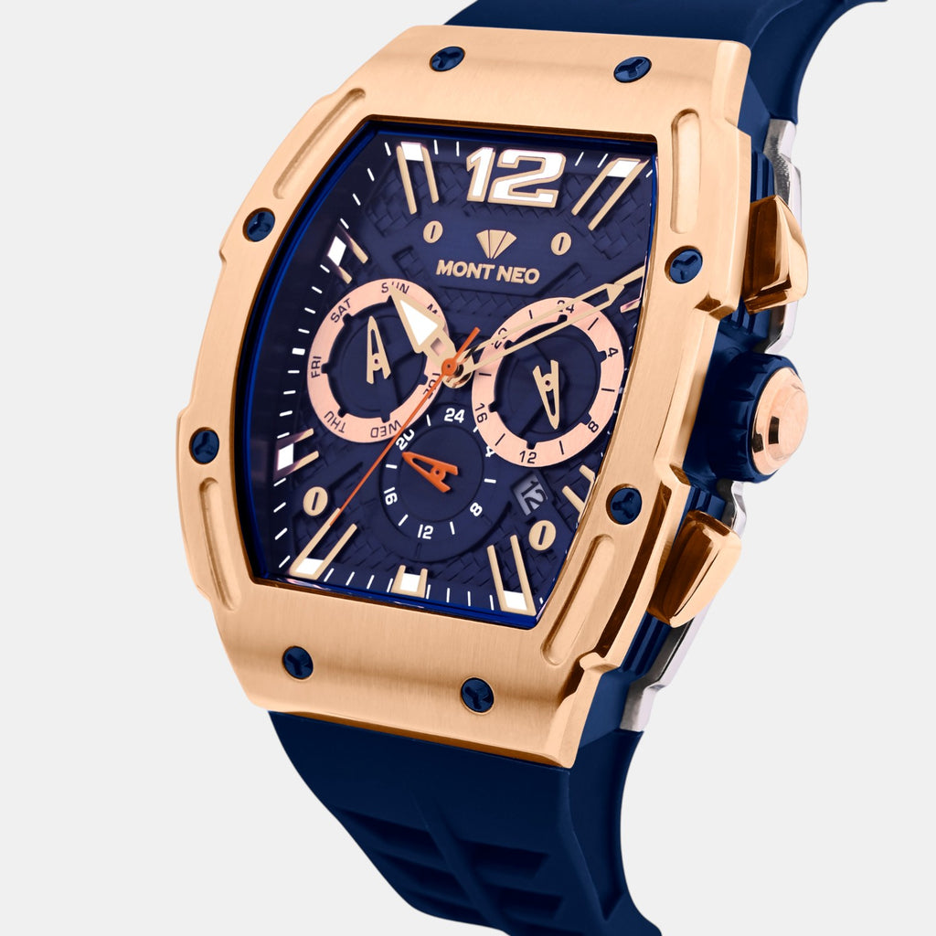 Men Quartz Blue Dial Multi-Function Silicone Watch G1061C-P3305